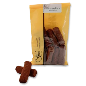 Sachet de 100 grammes de Normandises praliné feuilletine du Chocolatier Yver à Granville-Caen